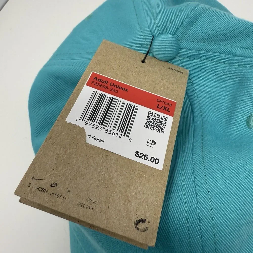 Nike Club Cap Unisex‎ L/XL Teal Turquoise Unstructured Swoosh Logo Strapback Hat